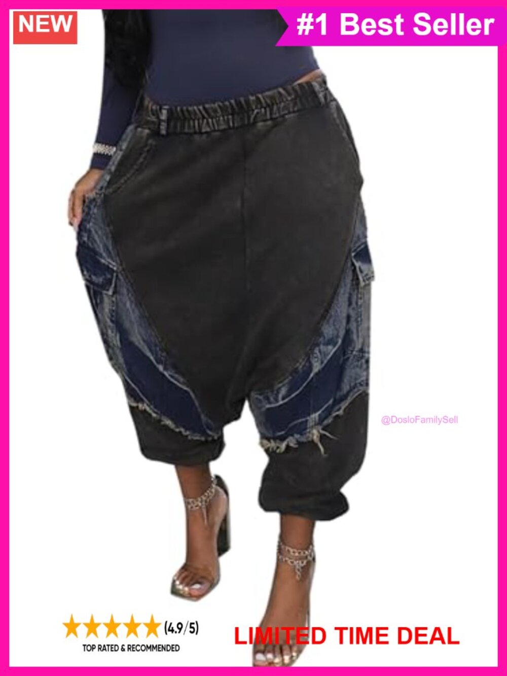 Y2K Hippie Patchwork Harem Jeans Baggy Wide Leg Tassel Raw Hem Cropped